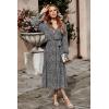imagePRETTYGARDEN Womens Floral Print Boho Dress Long Sleeve Wrap V Neck Ruffle Belted ALine Flowy Maxi DressesBlack