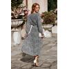 imagePRETTYGARDEN Womens Floral Print Boho Dress Long Sleeve Wrap V Neck Ruffle Belted ALine Flowy Maxi DressesBlack