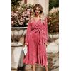 imagePRETTYGARDEN Womens Floral Print Boho Dress Long Sleeve Wrap V Neck Ruffle Belted ALine Flowy Maxi DressesBred