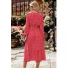 imagePRETTYGARDEN Womens Floral Print Boho Dress Long Sleeve Wrap V Neck Ruffle Belted ALine Flowy Maxi DressesBred