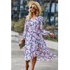 imagePRETTYGARDEN Womens Floral Print Boho Dress Long Sleeve Wrap V Neck Ruffle Belted ALine Flowy Maxi DressesFloral Apricot