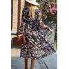 imagePRETTYGARDEN Womens Floral Print Boho Dress Long Sleeve Wrap V Neck Ruffle Belted ALine Flowy Maxi DressesFloral Black