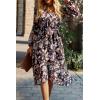 imagePRETTYGARDEN Womens Floral Print Boho Dress Long Sleeve Wrap V Neck Ruffle Belted ALine Flowy Maxi DressesFloral Black