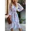 imagePRETTYGARDEN Womens Floral Print Boho Dress Long Sleeve Wrap V Neck Ruffle Belted ALine Flowy Maxi DressesFloral Light Blue