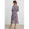 imagePRETTYGARDEN Womens Floral Print Boho Dress Long Sleeve Wrap V Neck Ruffle Belted ALine Flowy Maxi DressesFloral Purple