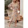 imagePRETTYGARDEN Womens Floral Print Boho Dress Long Sleeve Wrap V Neck Ruffle Belted ALine Flowy Maxi DressesFloral Yellow