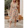 imagePRETTYGARDEN Womens Floral Print Boho Dress Long Sleeve Wrap V Neck Ruffle Belted ALine Flowy Maxi DressesFloral Yellow