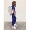 imagePRETTYGARDEN Womens Two Piece Outfit Short Sleeve Pullover with Drawstring Long Pants Tracksuit Jogger SetBlue