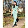 imagePRETTYGARDEN Womens Two Piece Outfit Short Sleeve Pullover with Drawstring Long Pants Tracksuit Jogger SetGreen
