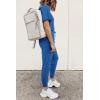 imagePRETTYGARDEN Womens Two Piece Outfit Short Sleeve Pullover with Drawstring Long Pants Tracksuit Jogger SetGrey Blue