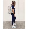 imagePRETTYGARDEN Womens Two Piece Outfit Short Sleeve Pullover with Drawstring Long Pants Tracksuit Jogger SetNavy