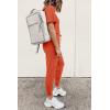 imagePRETTYGARDEN Womens Two Piece Outfit Short Sleeve Pullover with Drawstring Long Pants Tracksuit Jogger SetOrange Red
