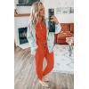 imagePRETTYGARDEN Womens Two Piece Outfit Short Sleeve Pullover with Drawstring Long Pants Tracksuit Jogger SetOrange Red