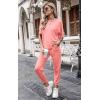 imagePRETTYGARDEN Womens Two Piece Outfit Short Sleeve Pullover with Drawstring Long Pants Tracksuit Jogger SetPink