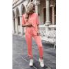 imagePRETTYGARDEN Womens Two Piece Outfit Short Sleeve Pullover with Drawstring Long Pants Tracksuit Jogger SetPink