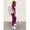 imagePRETTYGARDEN Womens Two Piece Outfit Short Sleeve Pullover with Drawstring Long Pants Tracksuit Jogger SetPurple