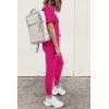 imagePRETTYGARDEN Womens Two Piece Outfit Short Sleeve Pullover with Drawstring Long Pants Tracksuit Jogger SetRose Red
