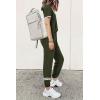 imagePRETTYGARDEN Womens Two Piece Outfit Short Sleeve Pullover with Drawstring Long Pants Tracksuit Jogger SetStripes Army Green
