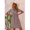 imagePRETTYGARDEN Summer Dress for Women 2024 Short Sleeve V Neck Ruffle Floral Swing ALine Short DressesRose Red