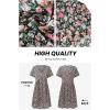 imagePRETTYGARDEN Summer Dress for Women 2024 Short Sleeve V Neck Ruffle Floral Swing ALine Short DressesRose Red