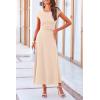 imagePRETTYGARDEN Womens 2 Piece Summer Outfits Dressy Casual Knit Short Sleeve Crop Top High Waist Midi Skirt SetBeige