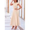imagePRETTYGARDEN Womens 2 Piece Summer Outfits Dressy Casual Knit Short Sleeve Crop Top High Waist Midi Skirt SetBeige
