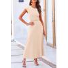 imagePRETTYGARDEN Womens 2 Piece Summer Outfits Dressy Casual Knit Short Sleeve Crop Top High Waist Midi Skirt SetBeige
