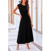 imagePRETTYGARDEN Womens 2 Piece Summer Outfits Dressy Casual Knit Short Sleeve Crop Top High Waist Midi Skirt SetBlack