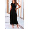 imagePRETTYGARDEN Womens 2 Piece Summer Outfits Dressy Casual Knit Short Sleeve Crop Top High Waist Midi Skirt SetBlack