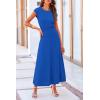 imagePRETTYGARDEN Womens 2 Piece Summer Outfits Dressy Casual Knit Short Sleeve Crop Top High Waist Midi Skirt SetBlue