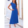 imagePRETTYGARDEN Womens 2 Piece Summer Outfits Dressy Casual Knit Short Sleeve Crop Top High Waist Midi Skirt SetBlue