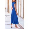 imagePRETTYGARDEN Womens 2 Piece Summer Outfits Dressy Casual Knit Short Sleeve Crop Top High Waist Midi Skirt SetBlue