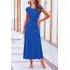 imagePRETTYGARDEN Womens 2 Piece Summer Outfits Dressy Casual Knit Short Sleeve Crop Top High Waist Midi Skirt SetBlue