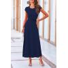 imagePRETTYGARDEN Womens 2 Piece Summer Outfits Dressy Casual Knit Short Sleeve Crop Top High Waist Midi Skirt SetDark Blue
