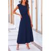 imagePRETTYGARDEN Womens 2 Piece Summer Outfits Dressy Casual Knit Short Sleeve Crop Top High Waist Midi Skirt SetDark Blue