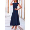 imagePRETTYGARDEN Womens 2 Piece Summer Outfits Dressy Casual Knit Short Sleeve Crop Top High Waist Midi Skirt SetDark Blue