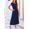 imagePRETTYGARDEN Womens 2 Piece Summer Outfits Dressy Casual Knit Short Sleeve Crop Top High Waist Midi Skirt SetDark Blue