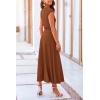 imagePRETTYGARDEN Womens 2 Piece Summer Outfits Dressy Casual Knit Short Sleeve Crop Top High Waist Midi Skirt SetDark Brown