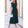 imagePRETTYGARDEN Womens 2 Piece Summer Outfits Dressy Casual Knit Short Sleeve Crop Top High Waist Midi Skirt SetDark Green