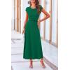 imagePRETTYGARDEN Womens 2 Piece Summer Outfits Dressy Casual Knit Short Sleeve Crop Top High Waist Midi Skirt SetGreen