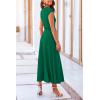 imagePRETTYGARDEN Womens 2 Piece Summer Outfits Dressy Casual Knit Short Sleeve Crop Top High Waist Midi Skirt SetGreen
