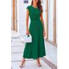 imagePRETTYGARDEN Womens 2 Piece Summer Outfits Dressy Casual Knit Short Sleeve Crop Top High Waist Midi Skirt SetGreen
