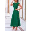 imagePRETTYGARDEN Womens 2 Piece Summer Outfits Dressy Casual Knit Short Sleeve Crop Top High Waist Midi Skirt SetGreen