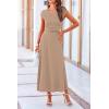 imagePRETTYGARDEN Womens 2 Piece Summer Outfits Dressy Casual Knit Short Sleeve Crop Top High Waist Midi Skirt SetKhaki