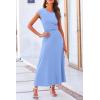 imagePRETTYGARDEN Womens 2 Piece Summer Outfits Dressy Casual Knit Short Sleeve Crop Top High Waist Midi Skirt SetLight Blue