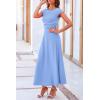 imagePRETTYGARDEN Womens 2 Piece Summer Outfits Dressy Casual Knit Short Sleeve Crop Top High Waist Midi Skirt SetLight Blue
