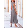 imagePRETTYGARDEN Womens 2 Piece Summer Outfits Dressy Casual Knit Short Sleeve Crop Top High Waist Midi Skirt SetLight Grey