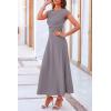 imagePRETTYGARDEN Womens 2 Piece Summer Outfits Dressy Casual Knit Short Sleeve Crop Top High Waist Midi Skirt SetLight Grey