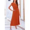 imagePRETTYGARDEN Womens 2 Piece Summer Outfits Dressy Casual Knit Short Sleeve Crop Top High Waist Midi Skirt SetOrange