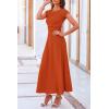 imagePRETTYGARDEN Womens 2 Piece Summer Outfits Dressy Casual Knit Short Sleeve Crop Top High Waist Midi Skirt SetOrange